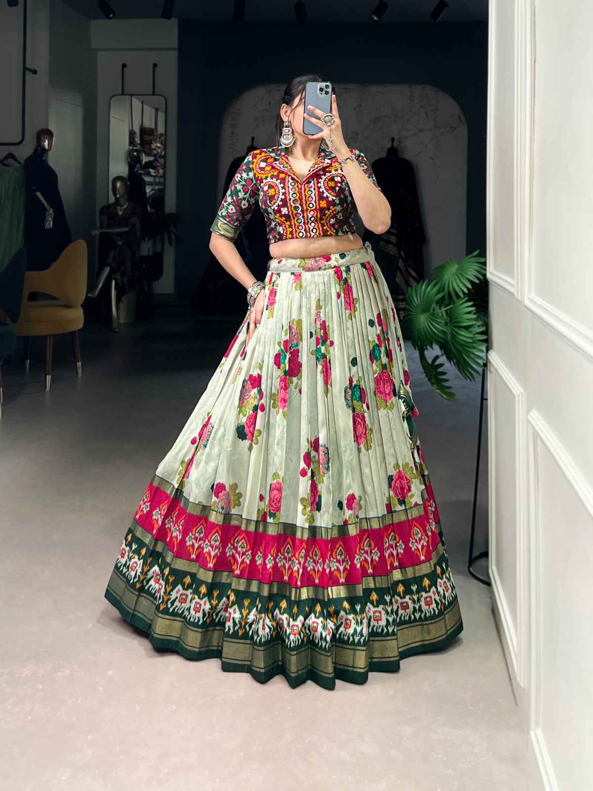 TUSSAR SILK AND COTTON GAMTHI WORK WITH GOTA PATTI LEHENGA CHOLI AT WHOLESALE PRICE