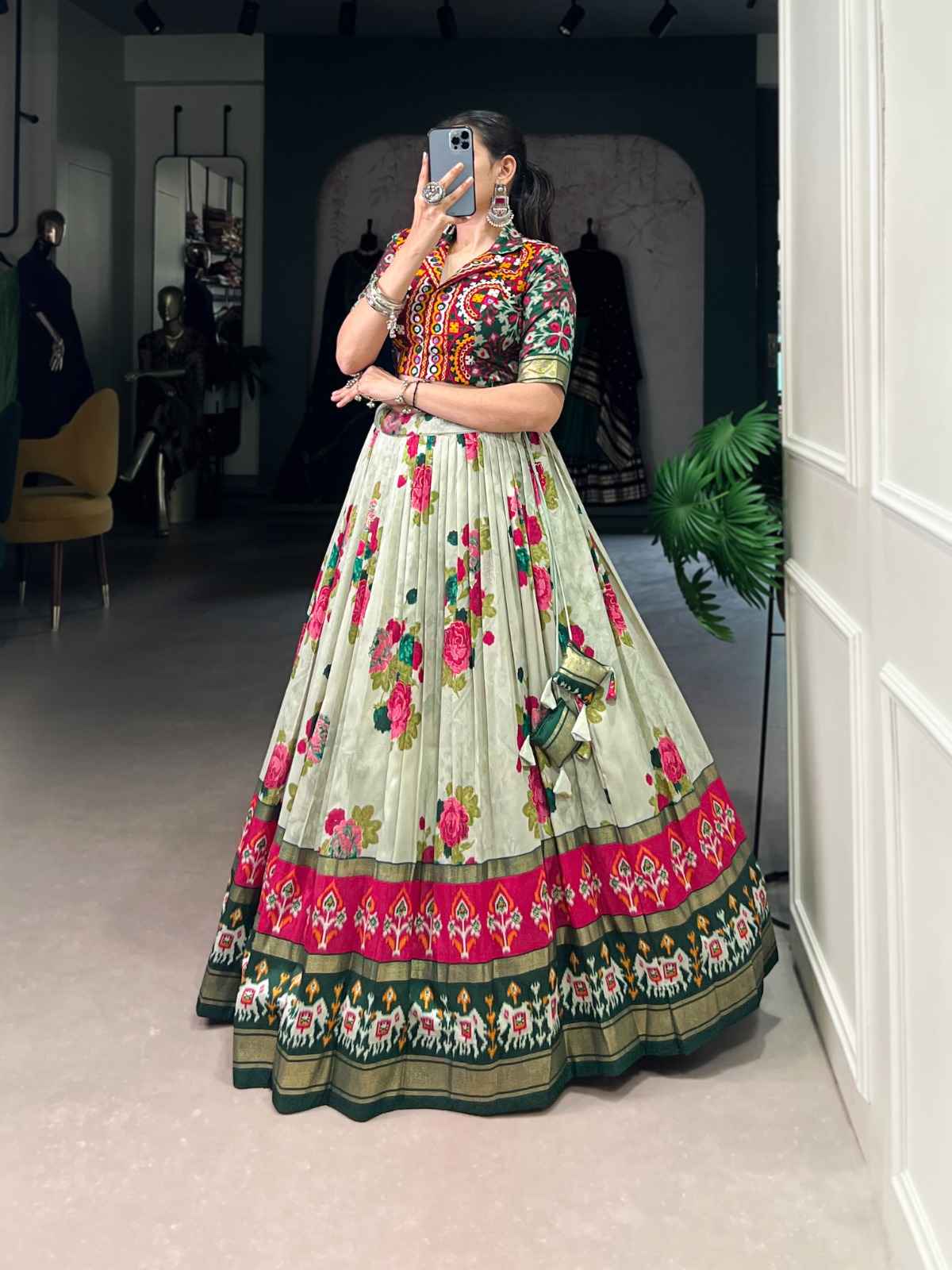 TUSSAR SILK AND COTTON GAMTHI WORK WITH GOTA PATTI LEHENGA CHOLI AT WHOLESALE PRICE