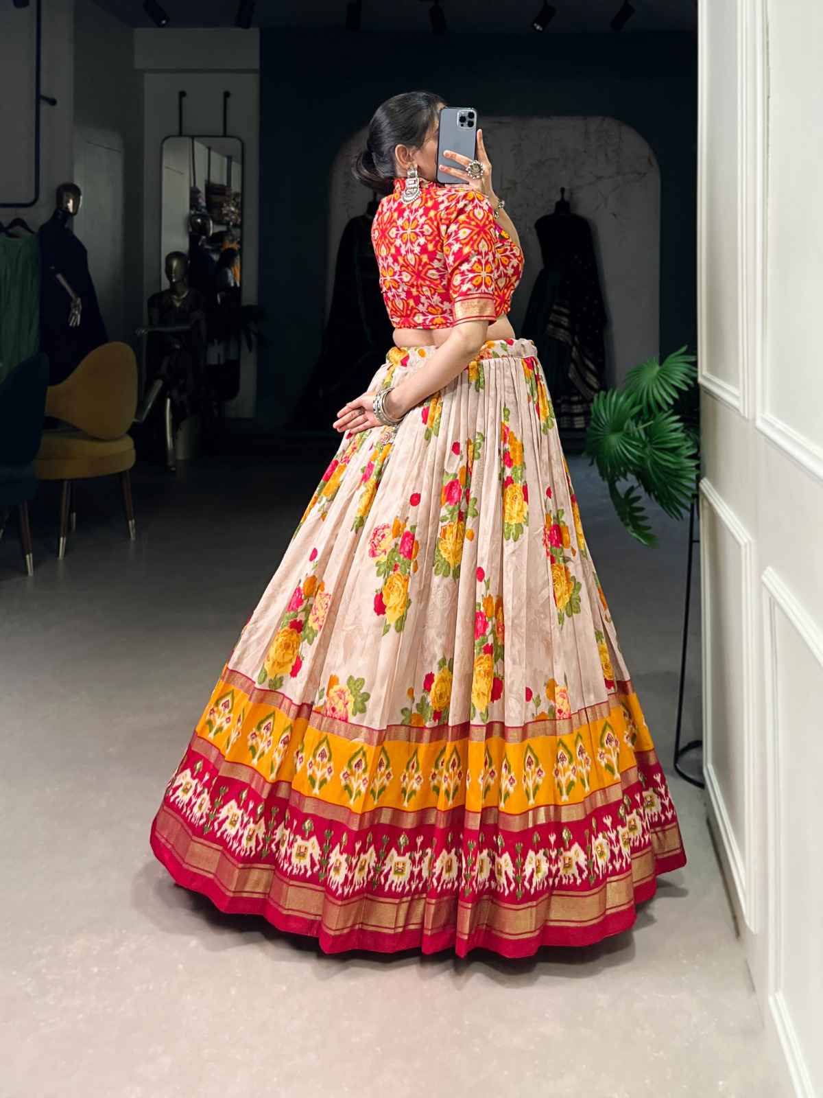 TUSSAR SILK AND COTTON GAMTHI WORK WITH GOTA PATTI LEHENGA CHOLI AT WHOLESALE PRICE