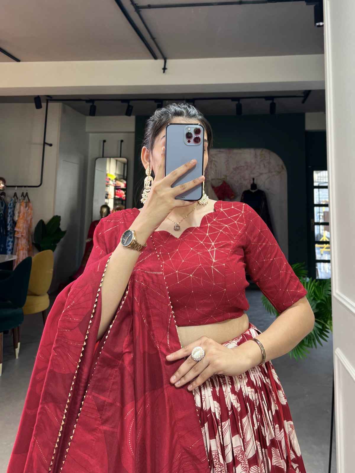 TUSSAR SILK FLORAL PRINT WITH FOIL PRINT LEHENGA CHOLI AT WHOLESALE PRICE