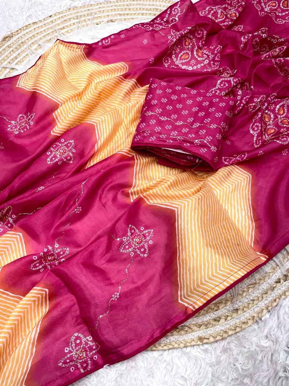 TUSSER  KATHA WORK WITH PIPING AND LATKAN SAREE AT WHOLESALE PRICE