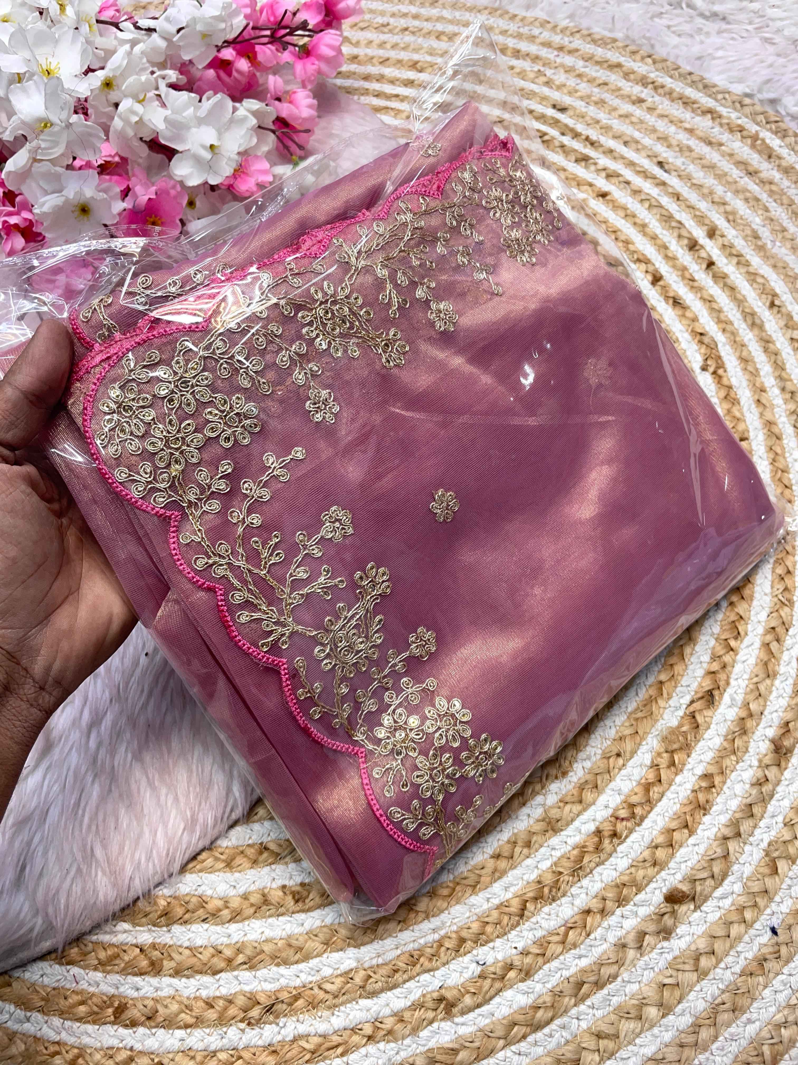 TWIL NET HEAVY JALPARI WITH PITTA WORK SAREE AT WHOLESALE PRICE