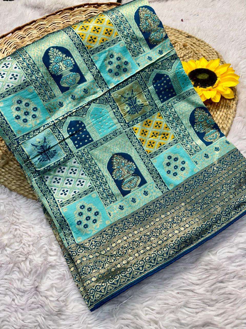 VISCOSE PURE SOFT KOLKATA MEENA SILK WEAVING SAREE AT WHOLESALE PRICE