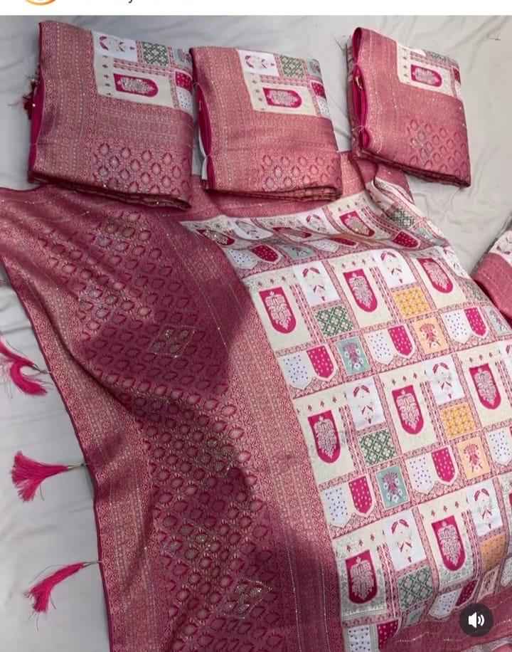 VISCOSE PURE SOFT KOLKATA MEENA SILK WEAVING SAREE AT WHOLESALE PRICE