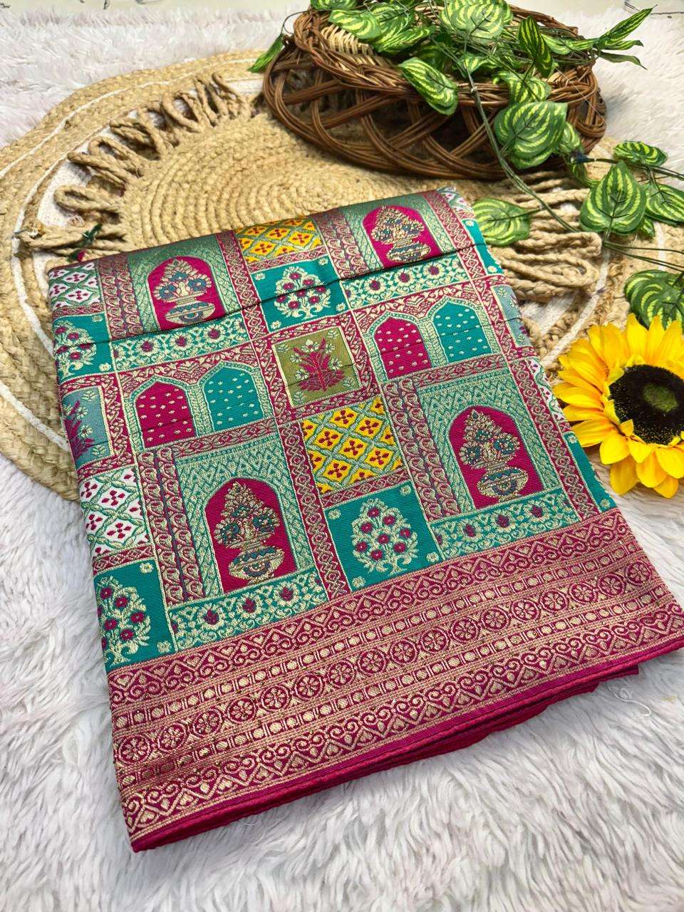 VISCOSE PURE SOFT KOLKATA MEENA SILK WEAVING SAREE AT WHOLESALE PRICE