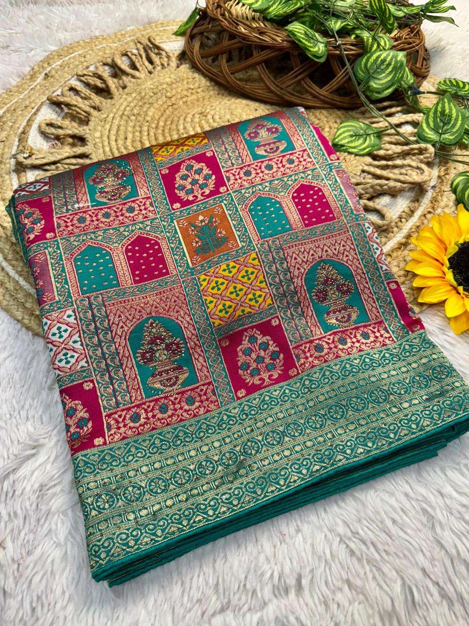 VISCOSE PURE SOFT KOLKATA MEENA SILK WEAVING SAREE AT WHOLESALE PRICE