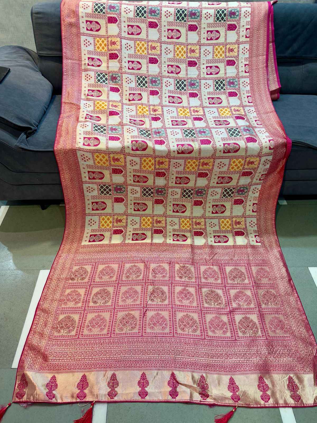VISCOSE PURE SOFT KOLKATA MEENA SILK WEAVING SAREE AT WHOLESALE PRICE
