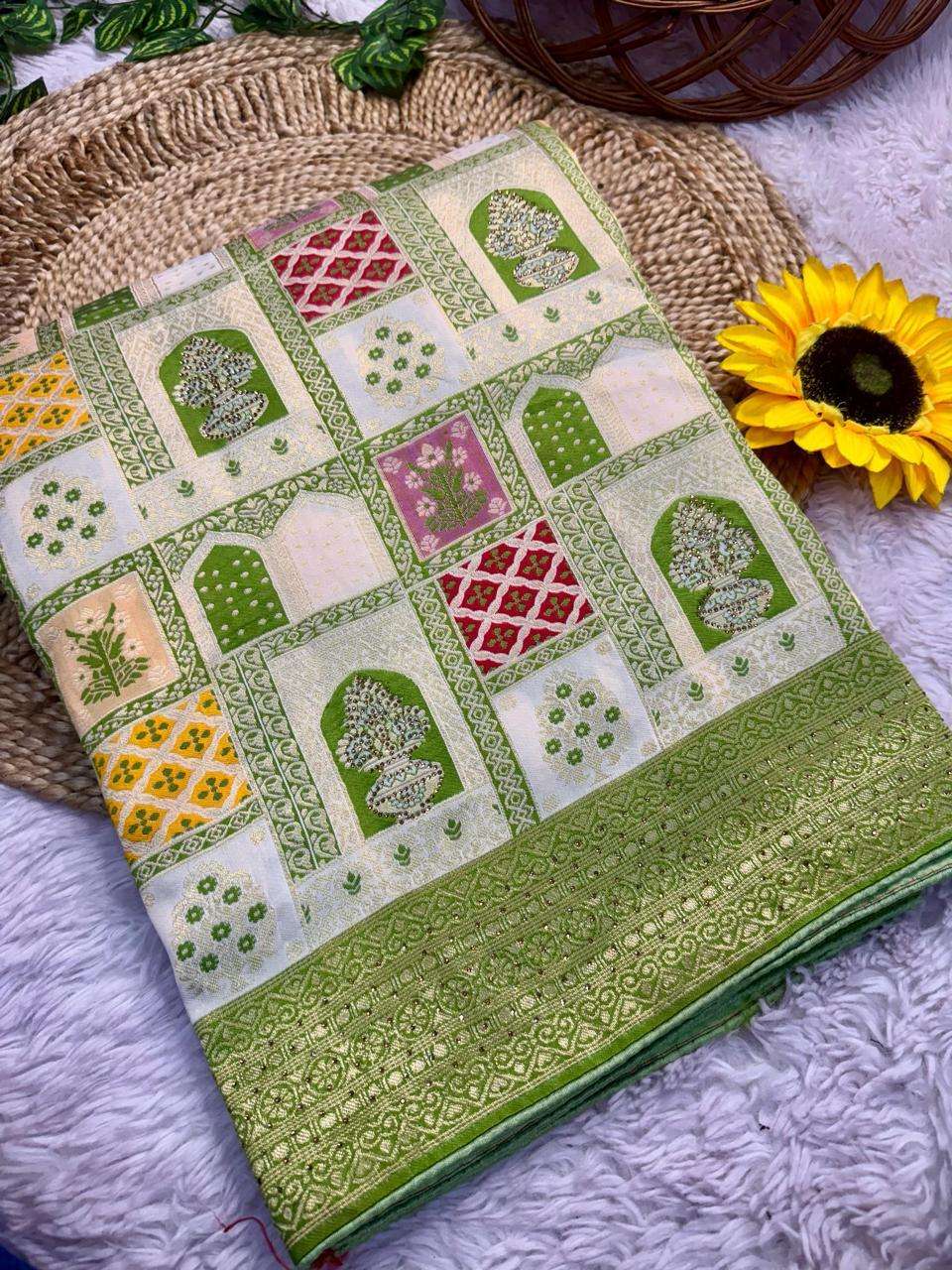 VISCOSE PURE SOFT KOLKATA MEENA SILK WEAVING SAREE AT WHOLESALE PRICE