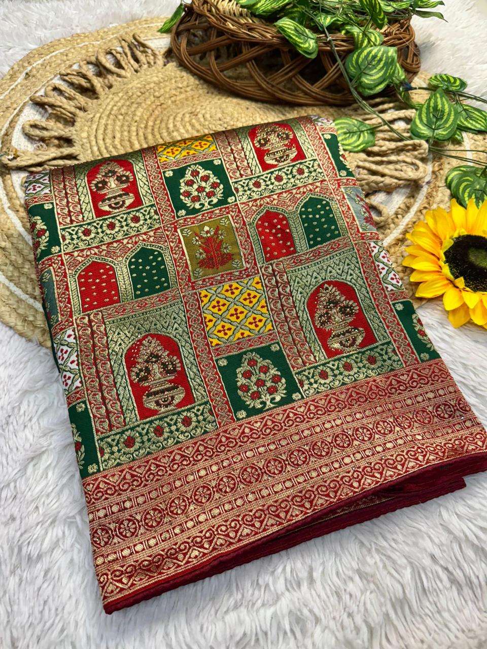VISCOSE PURE SOFT KOLKATA MEENA SILK WEAVING SAREE AT WHOLESALE PRICE