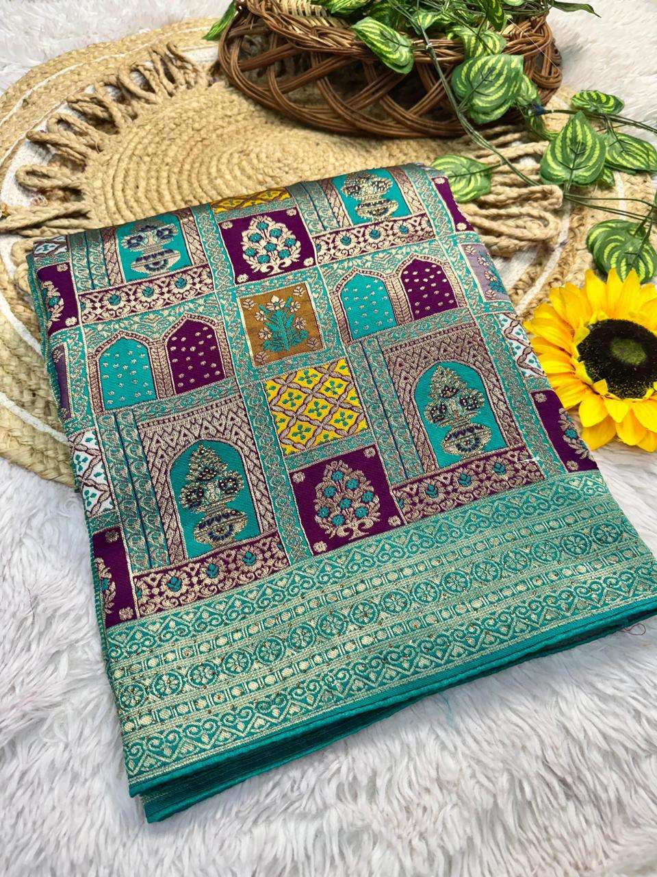VISCOSE PURE SOFT KOLKATA MEENA SILK WEAVING SAREE AT WHOLESALE PRICE