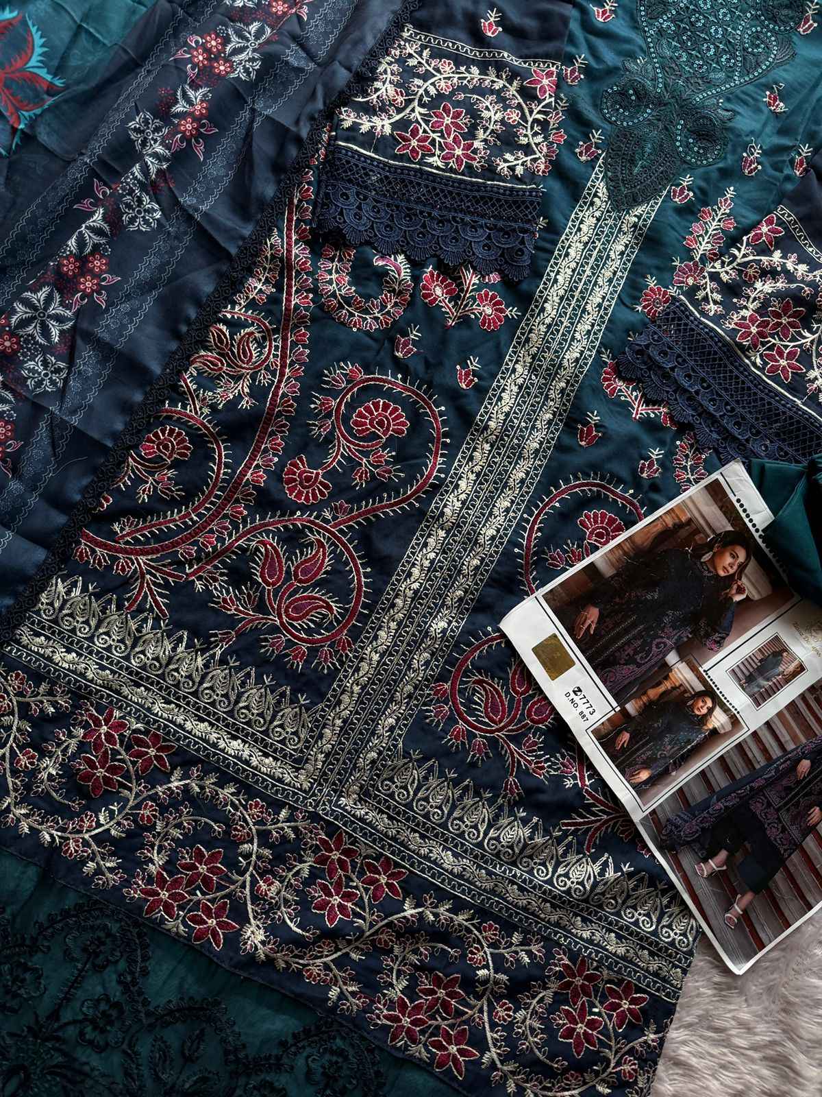 ZIAAZ DESIGNS CODES 888 CAMBRIC COTTON EMBROIDERY DRESS MATERIAL AT WHOLESALE PRICE