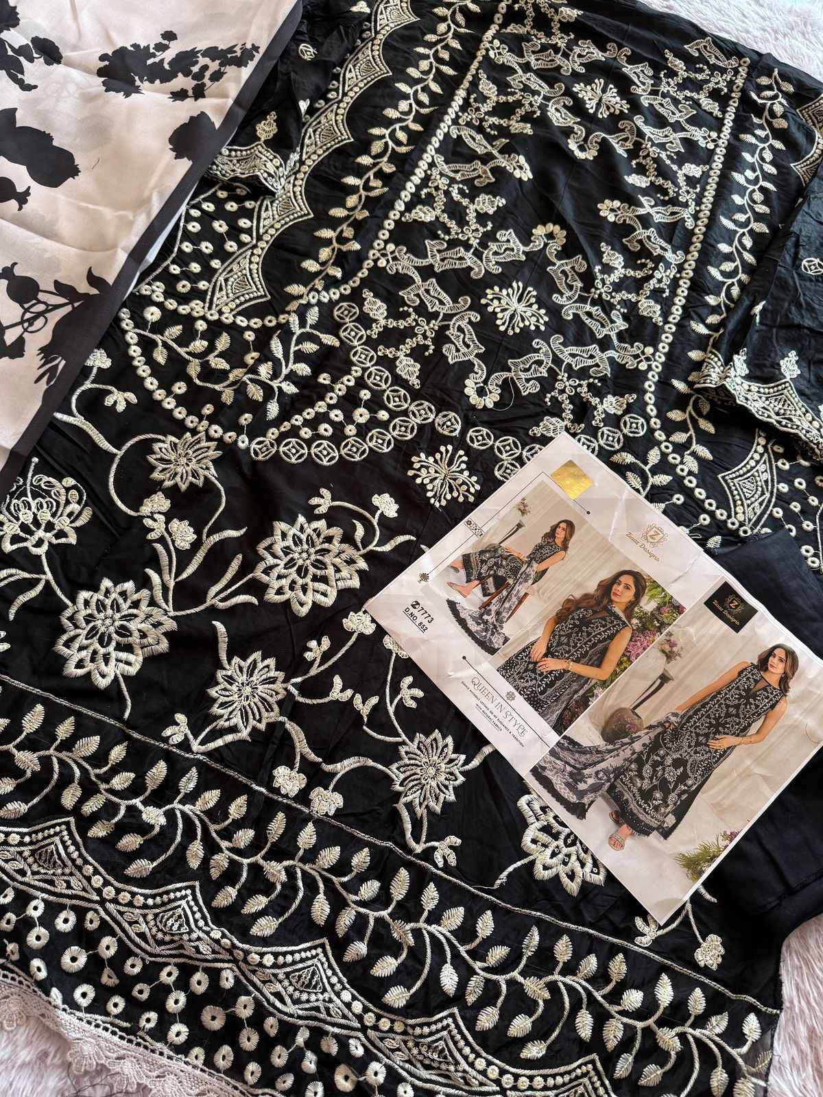 ZIAAZ DESIGNS CODE 852 COTTON RAYON EMBROIDERY DRESS MATERIAL AT WHOLESALE PRICE