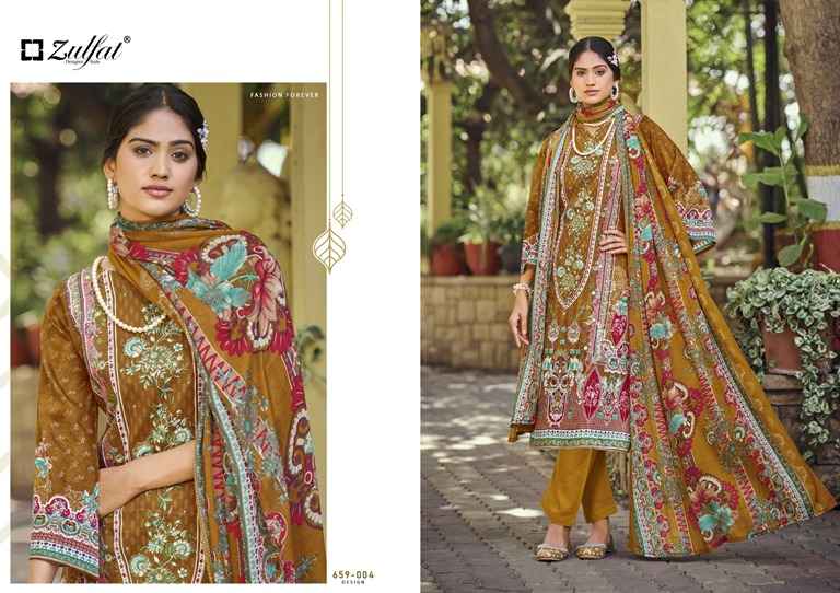 ZULFAT RAABTA VOL 7 PURE JAM COTTON PRINTED HANDWORK DRESS MATERIAL AT WHOLESALE PRICE