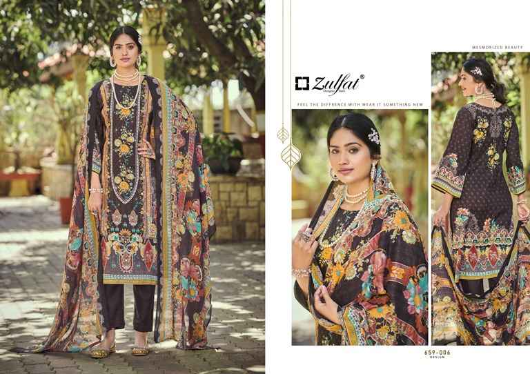 ZULFAT RAABTA VOL 7 PURE JAM COTTON PRINTED HANDWORK DRESS MATERIAL AT WHOLESALE PRICE