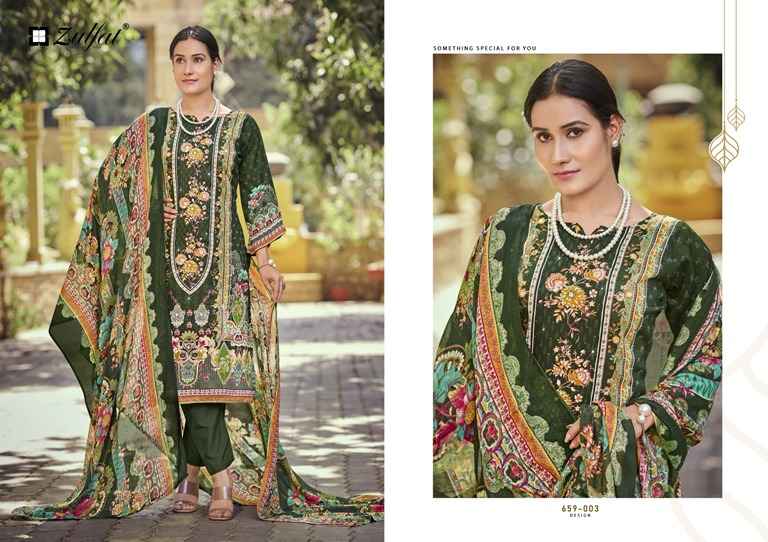 ZULFAT RAABTA VOL 7 PURE JAM COTTON PRINTED HANDWORK DRESS MATERIAL AT WHOLESALE PRICE