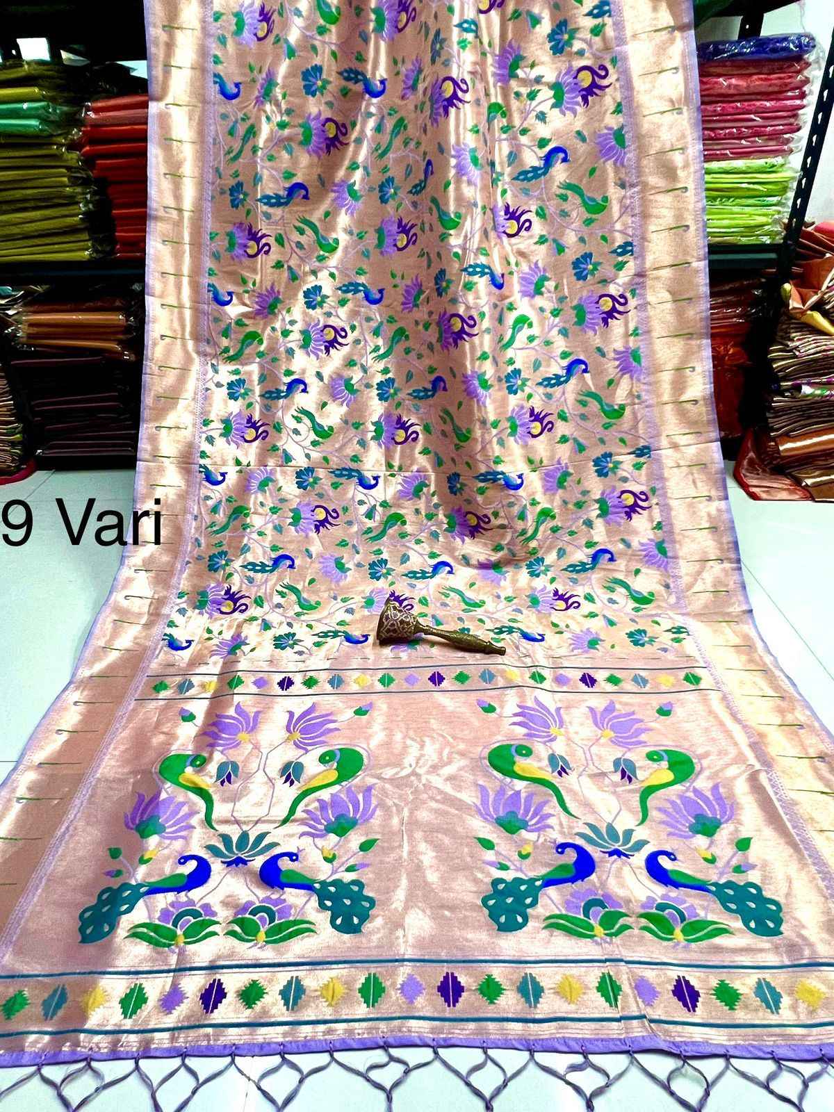9 YARD PURE SOFT KANCHIVRAM PETHANI SILK ZARI SAREE AT WHOLESALE PRICE