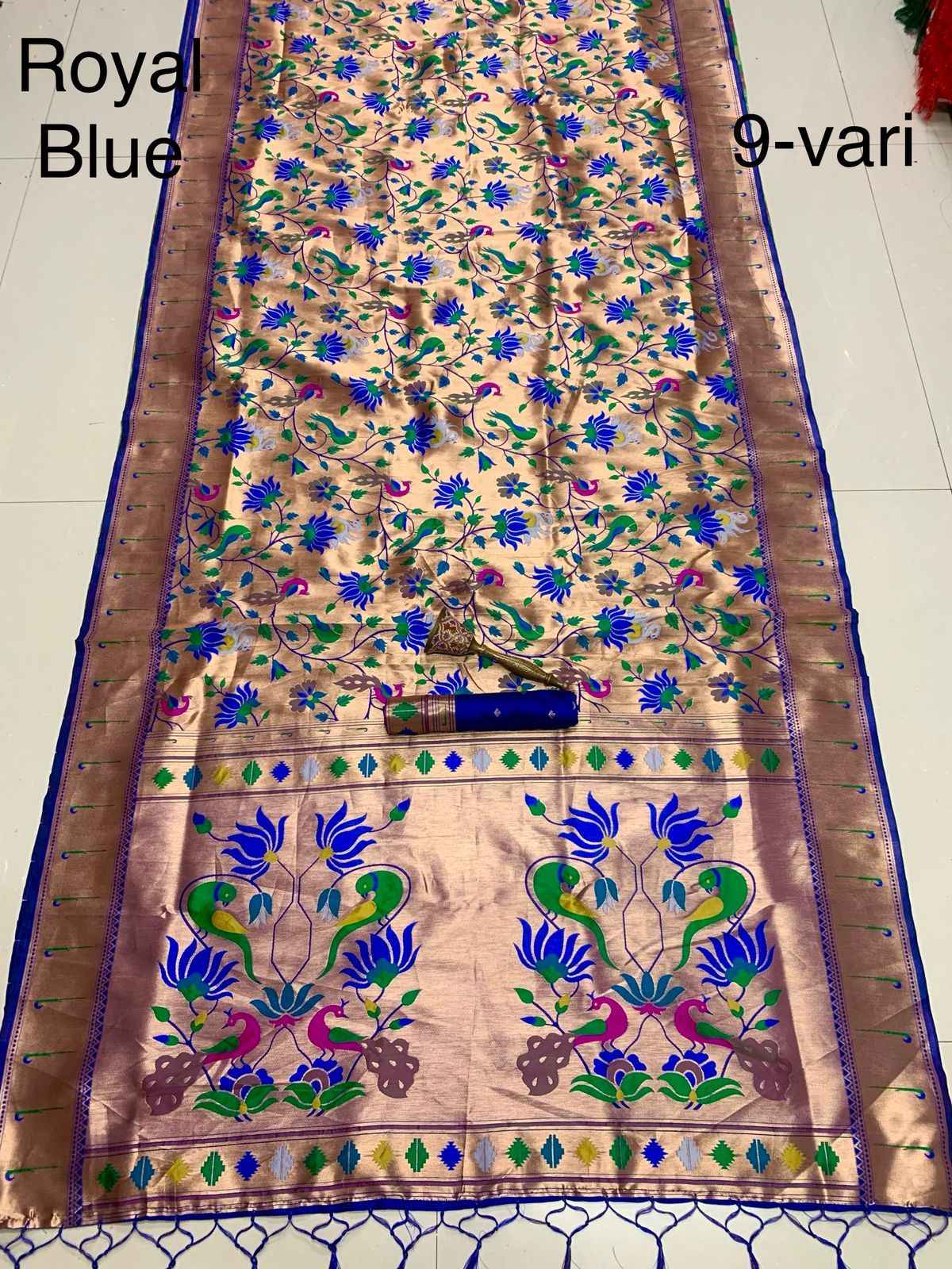 9 YARD PURE SOFT KANCHIVRAM PETHANI SILK ZARI SAREE AT WHOLESALE PRICE