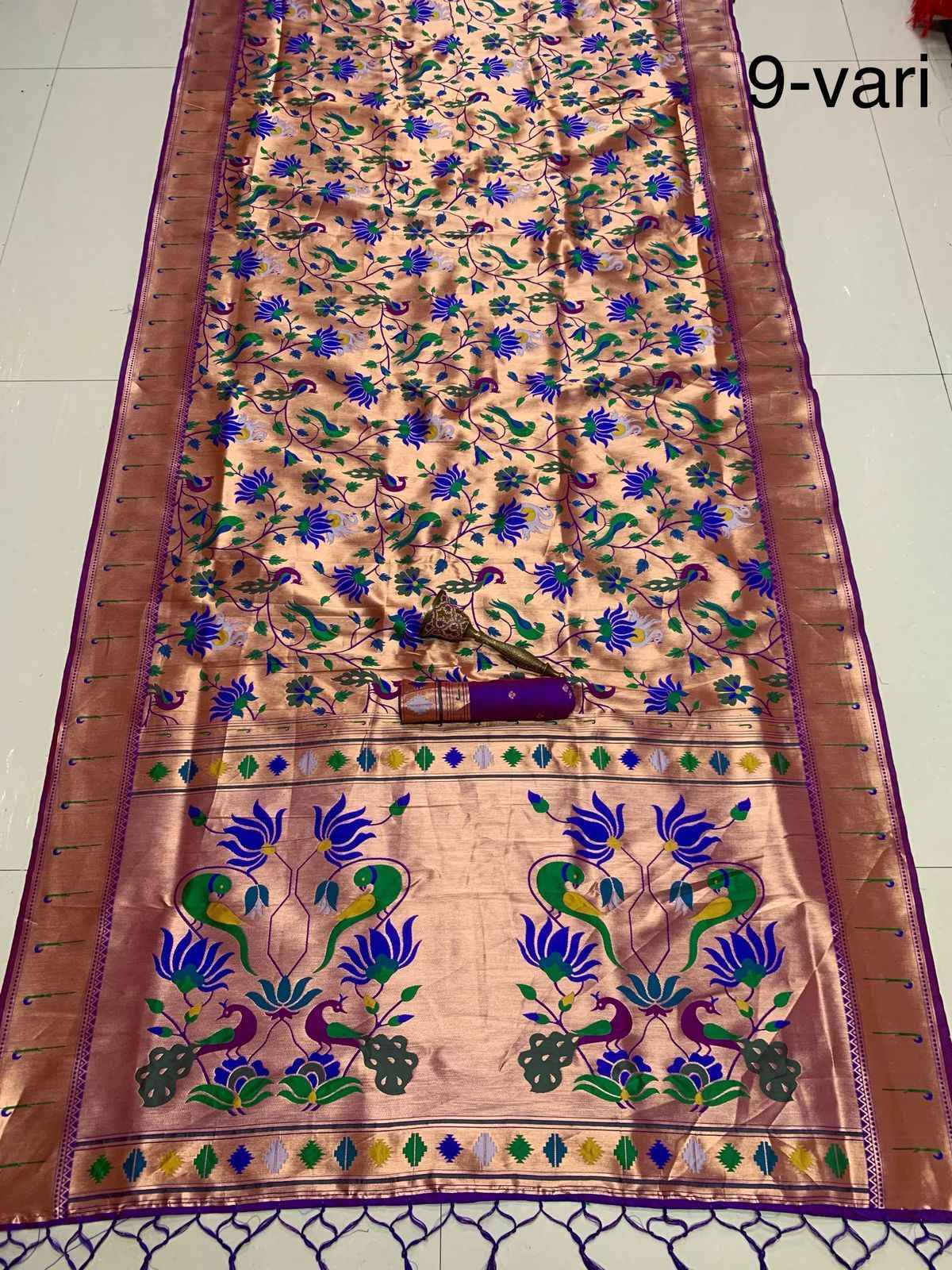 9 YARD PURE SOFT KANCHIVRAM PETHANI SILK ZARI SAREE AT WHOLESALE PRICE