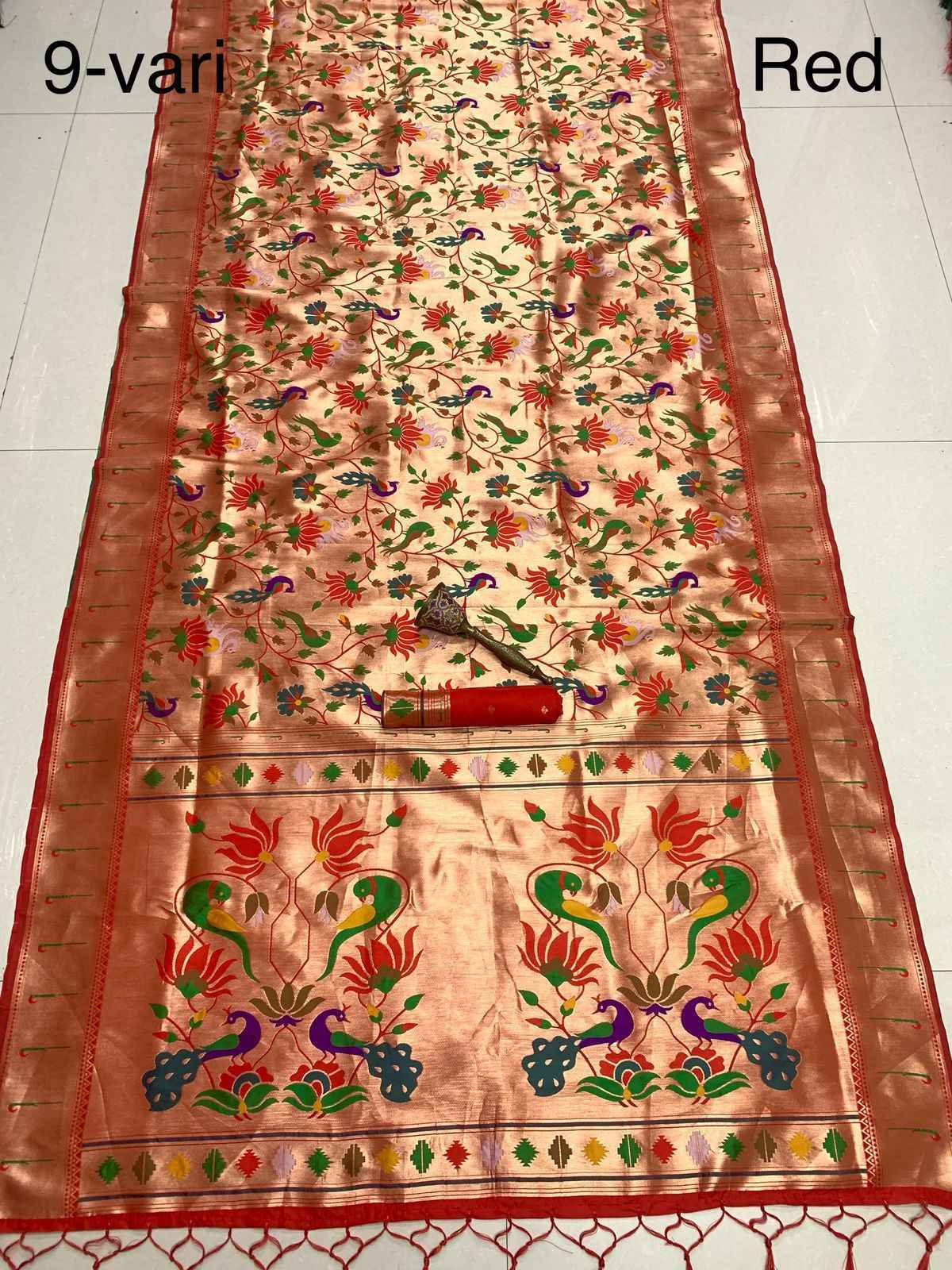 9 YARD PURE SOFT KANCHIVRAM PETHANI SILK ZARI SAREE AT WHOLESALE PRICE