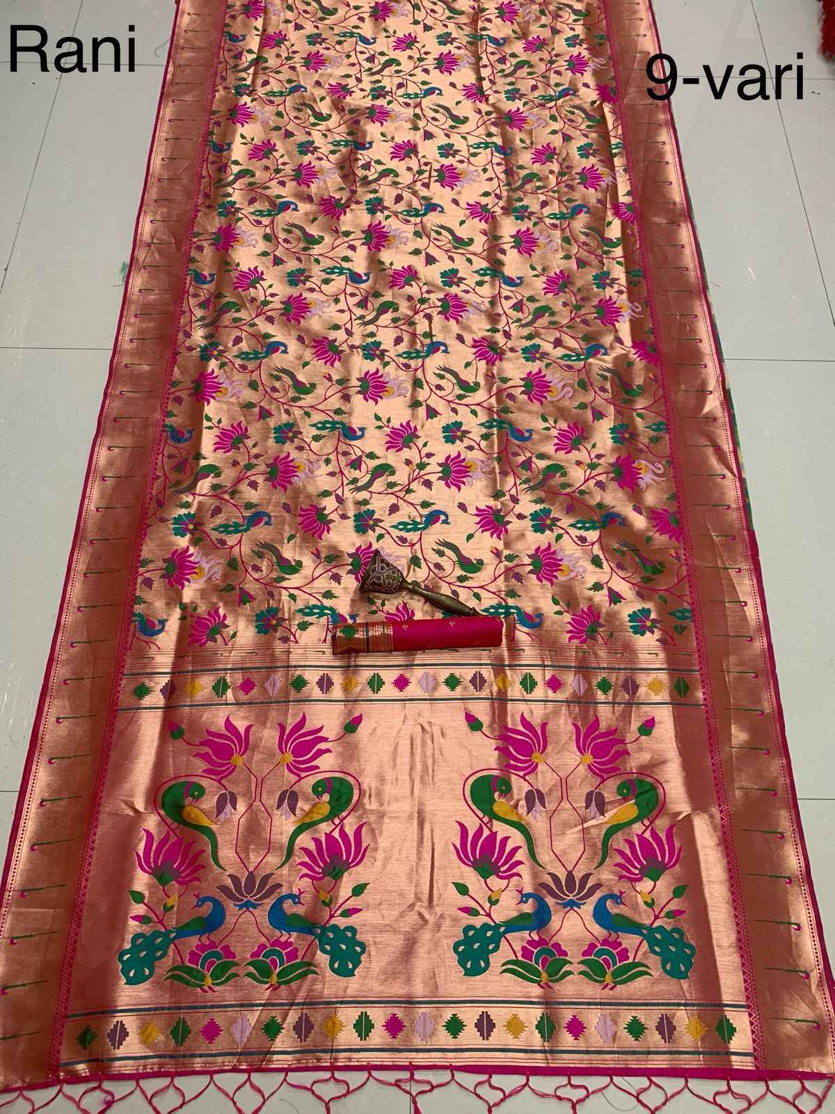 9 YARD PURE SOFT KANCHIVRAM PETHANI SILK ZARI SAREE AT WHOLESALE PRICE