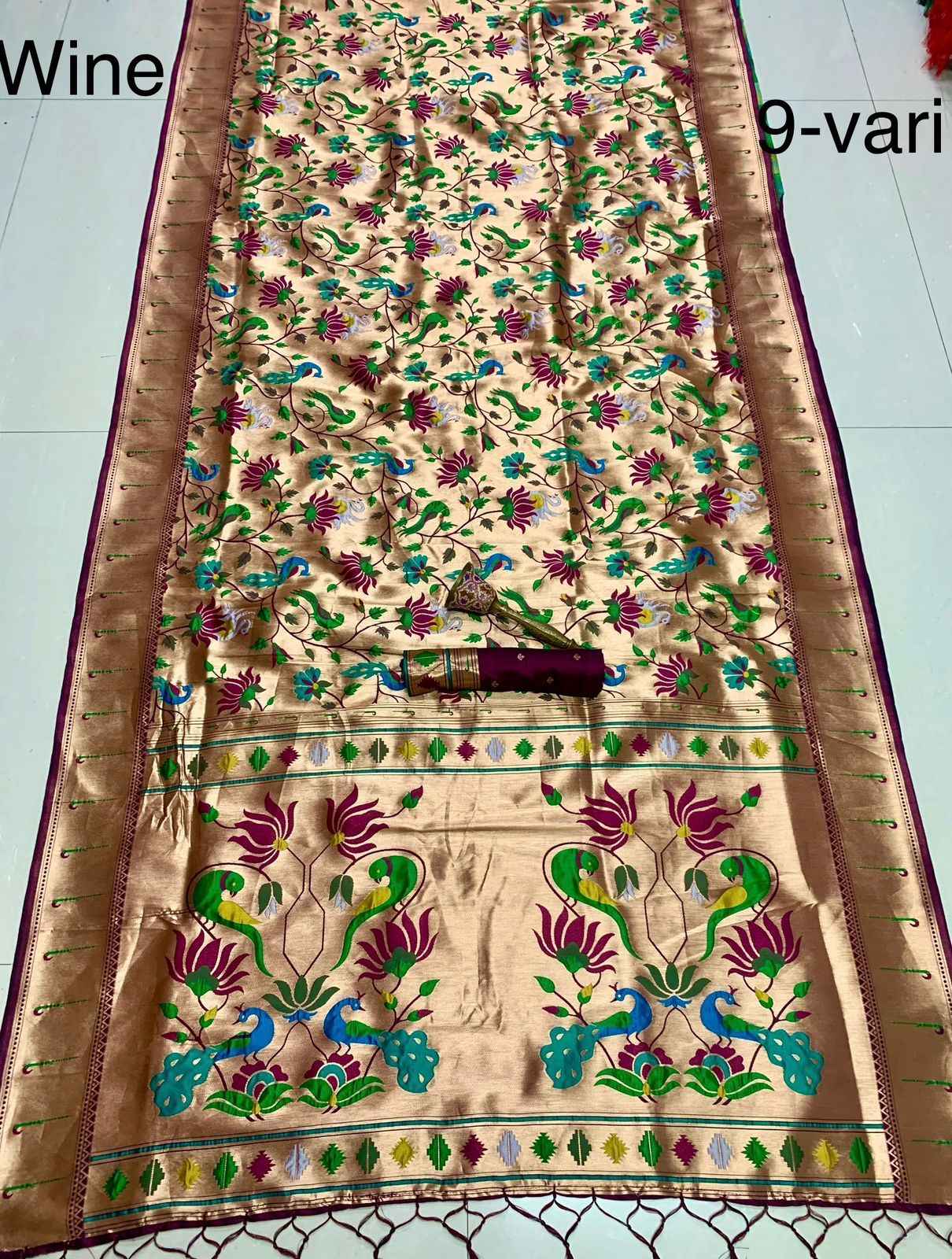 9 YARD PURE SOFT KANCHIVRAM PETHANI SILK ZARI SAREE AT WHOLESALE PRICE