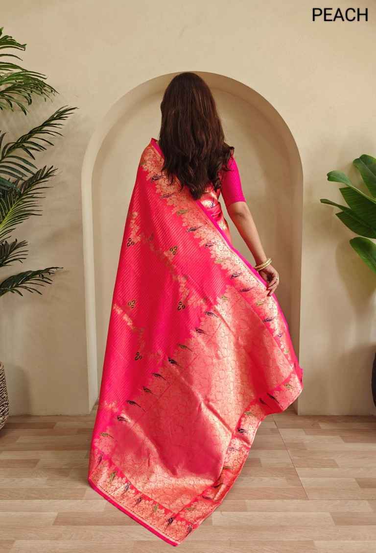 BENARASI MUSHRO SATIN SILK WITH ZARI WEAVING SAREE AT WHOLESALE PRICE