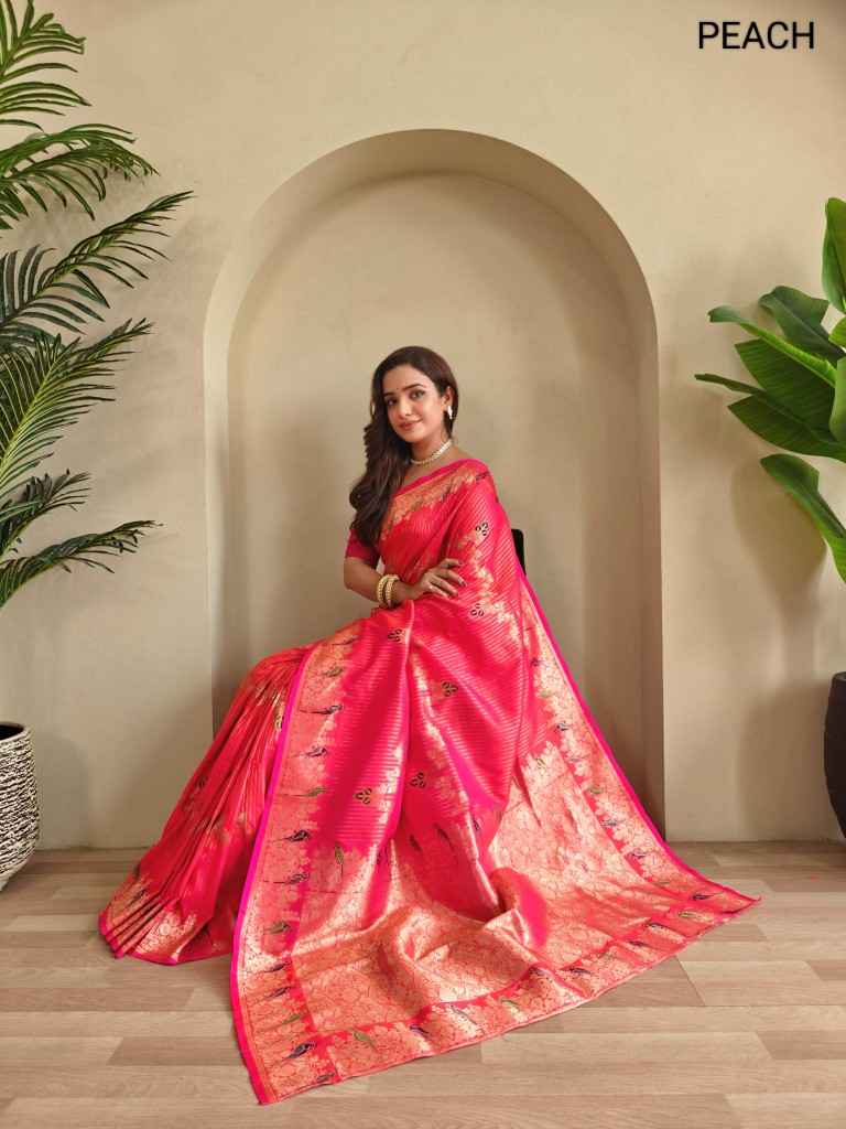 BENARASI MUSHRO SATIN SILK WITH ZARI WEAVING SAREE AT WHOLESALE PRICE