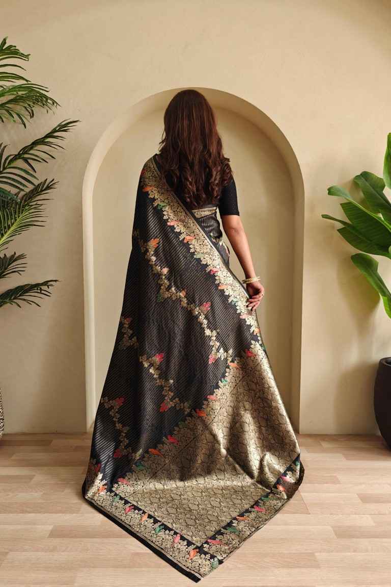 BENARASI MUSHRO SATIN SILK WITH ZARI WEAVING SAREE AT WHOLESALE PRICE