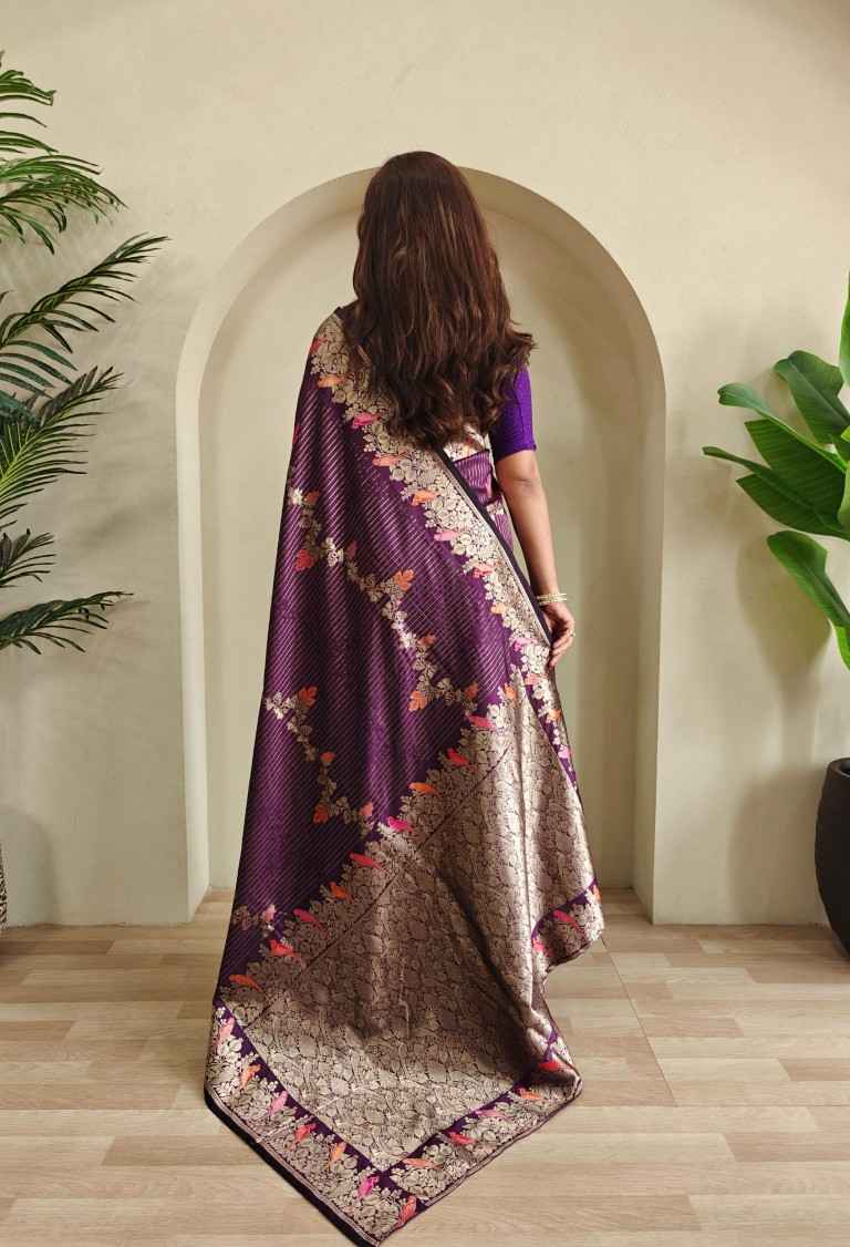 BENARASI MUSHRO SATIN SILK WITH ZARI WEAVING SAREE AT WHOLESALE PRICE
