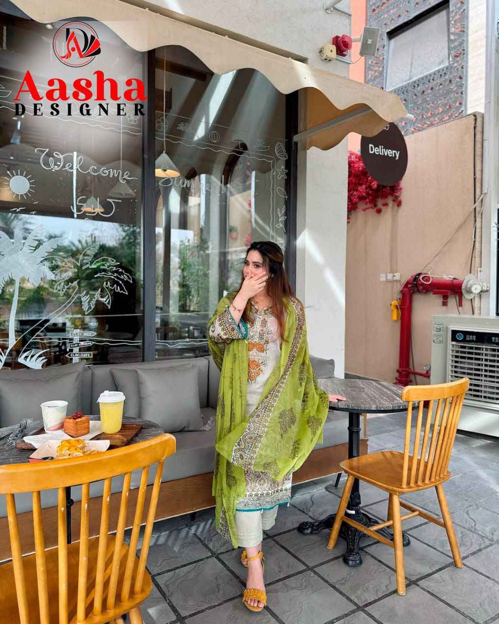 AASHA D NO 1169 PURE COTTON PRINT EMBROIDERY DRESS MATERIAL AT WHOLESALE PRICE