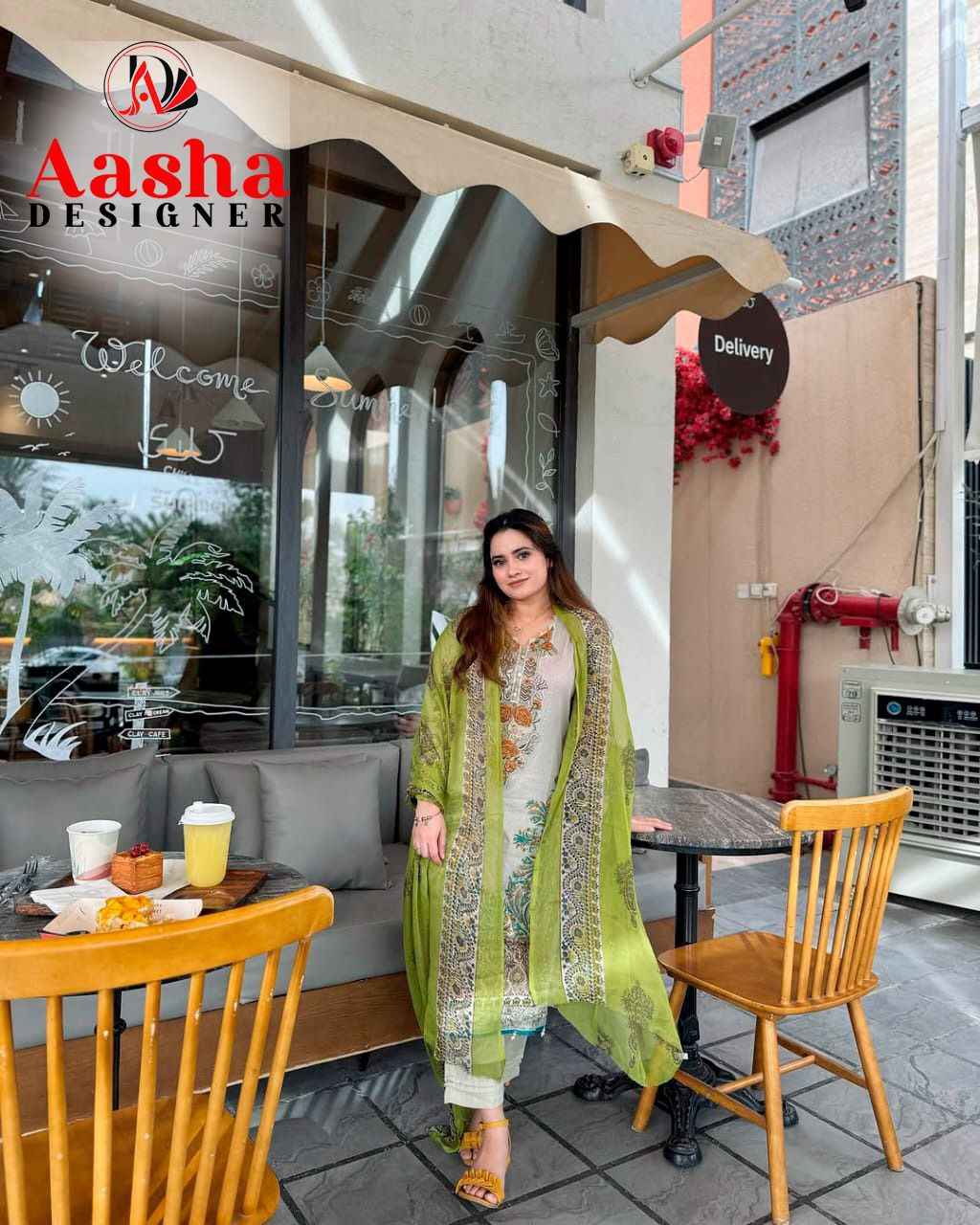 AASHA D NO 1169 PURE COTTON PRINT EMBROIDERY DRESS MATERIAL AT WHOLESALE PRICE