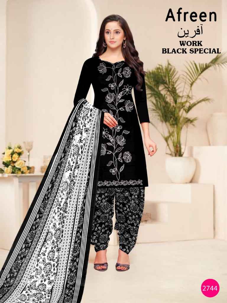 AFREEN BLACK SPECIAL RAYON WITH EMBROIDERY WORK DRESS MATERIAL AT WHOLESALE PRICE