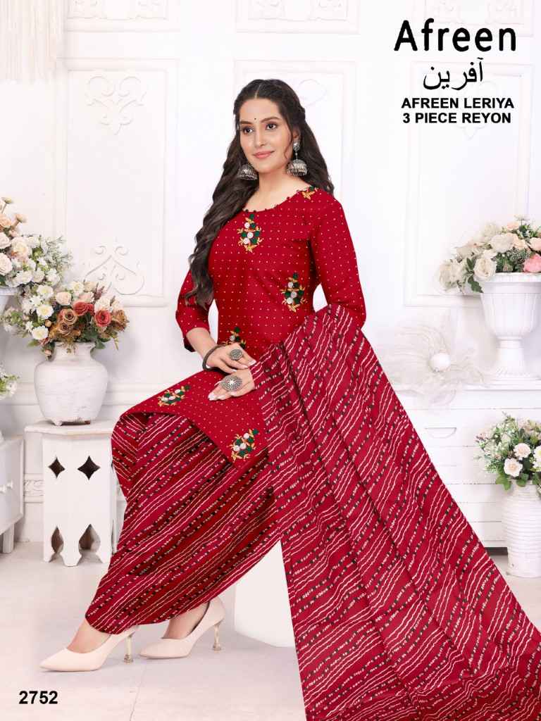 AFREEN LERIYA RAYON WITH EMBROIDERY WORK DRESS MATERIAL AT WHOLESALE PRICE