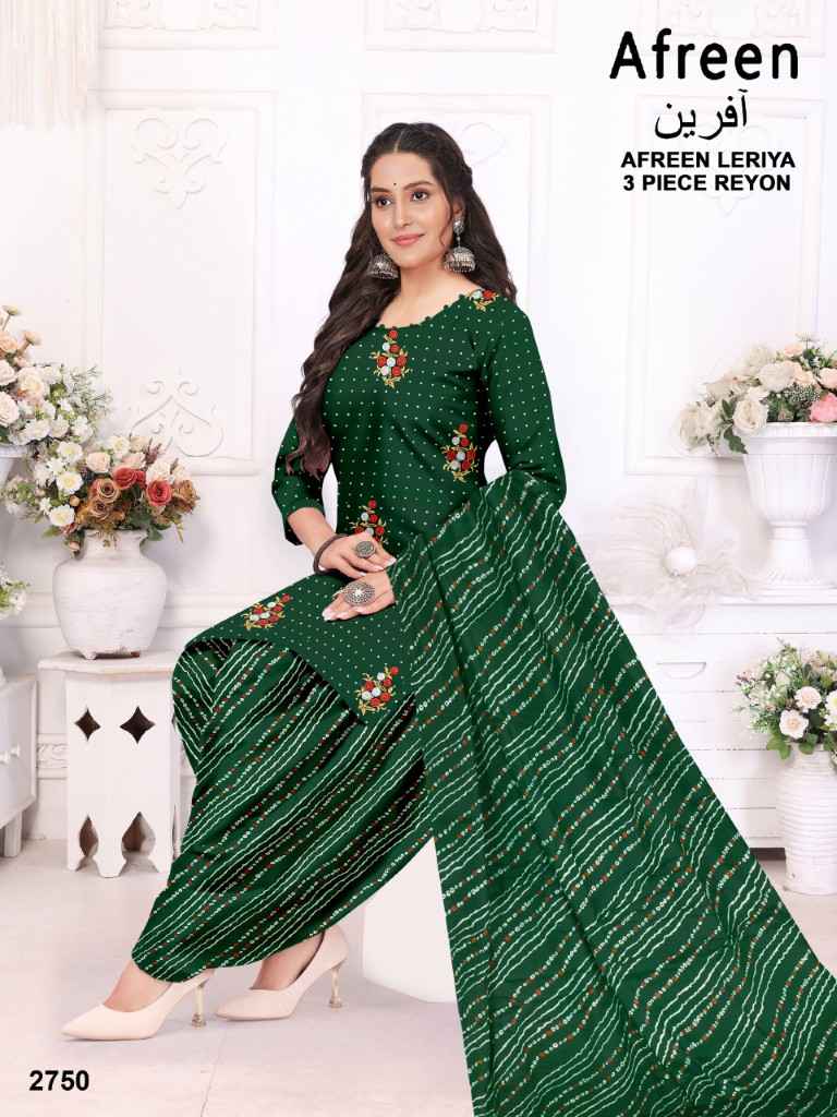 AFREEN LERIYA RAYON WITH EMBROIDERY WORK DRESS MATERIAL AT WHOLESALE PRICE