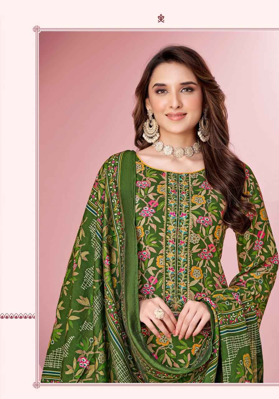 ALOK BEGUM PURE VISCOSE REYON DISCHARGE FOIL PRINT DRESS MATERIAL AT WHOLESALE PRICE