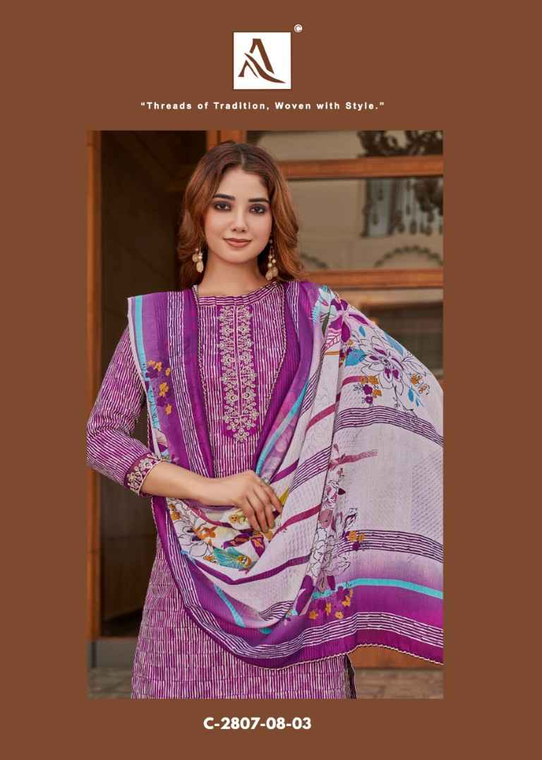 ALOK SUPER GIRL-2 PURE ZAM COTTON DESIGNER PRINTED DRESS MATERIAL AT WHOLESALE PRICE