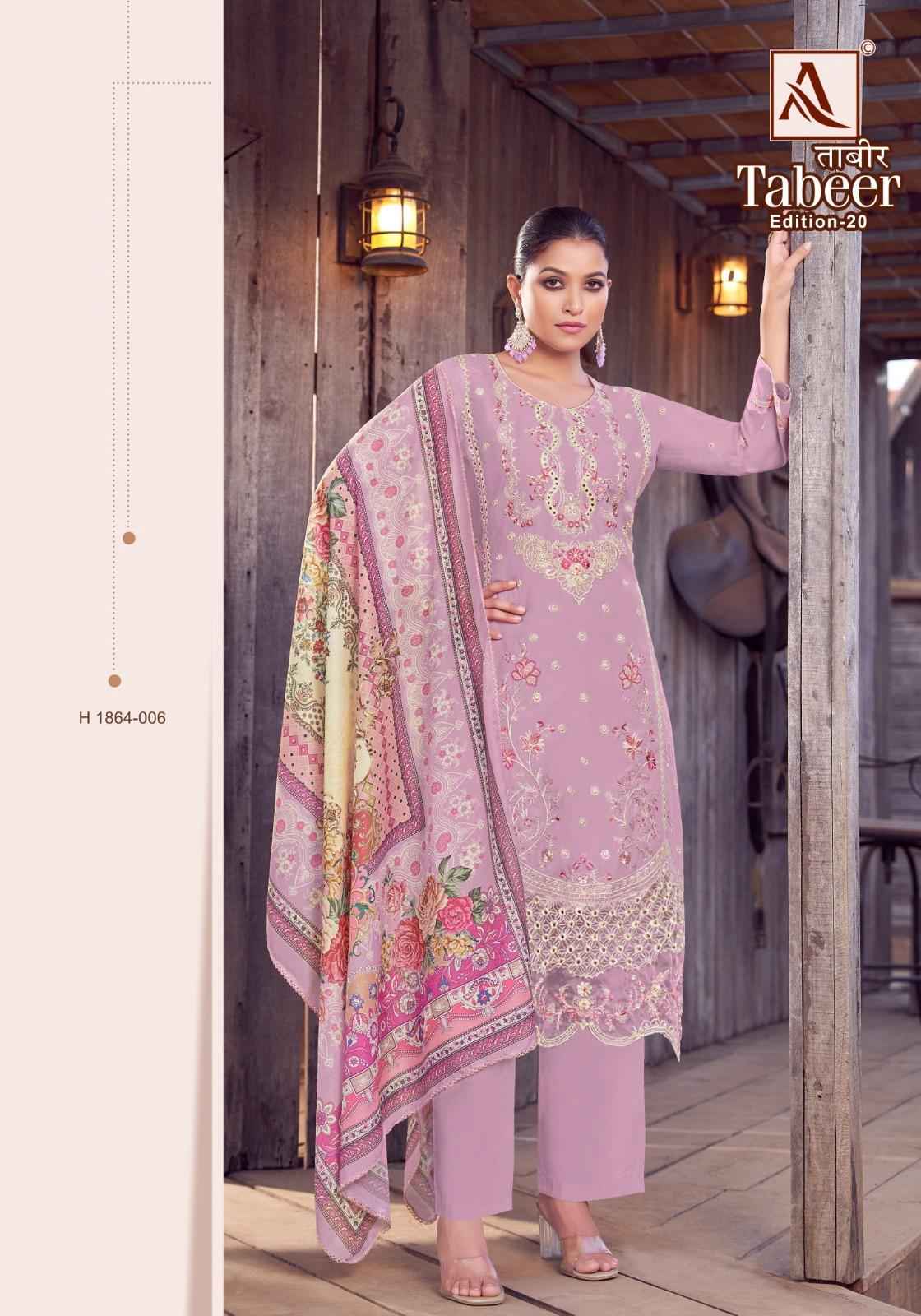 ALOK TABEER-20 PURE CAMBRIC LAWN PAKISTANI EMBROIDERY DRESS MATERIAL AT WHOLESALE PRICE