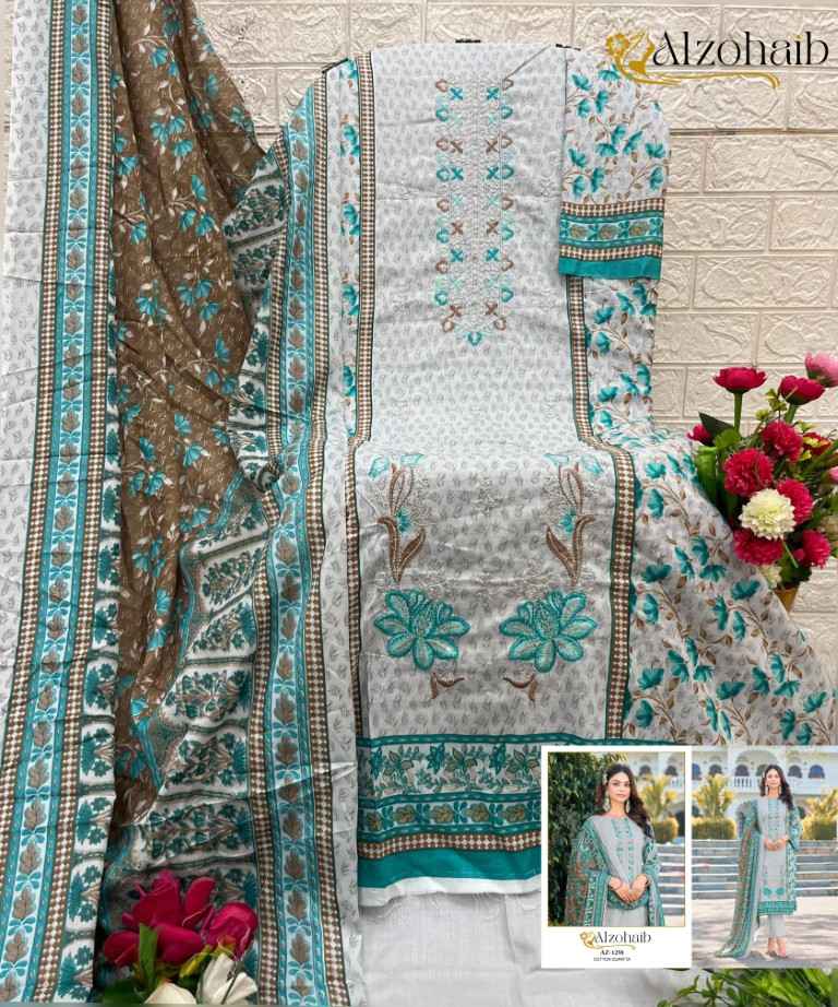 ALZOHAIB D.NO AZ 1258 PURE COTTON PRINTED DRESS MATERIAL AT WHOLESALE PRICE