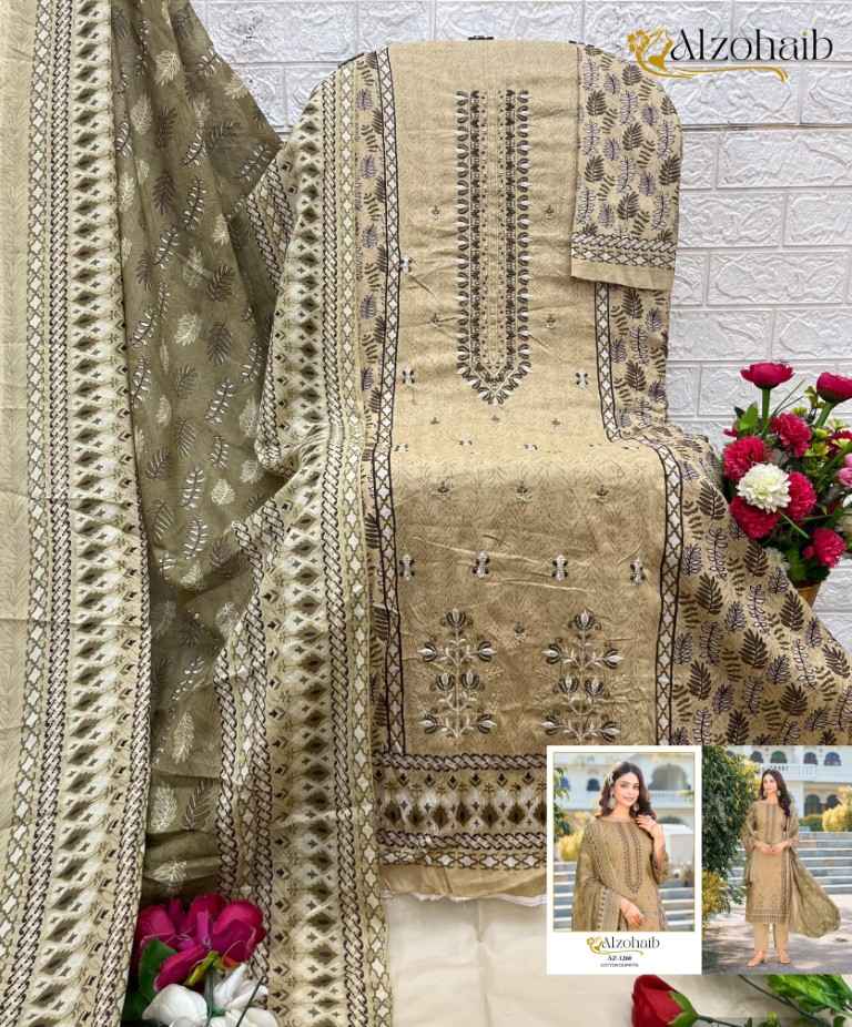 ALZOHAIB D.NO AZ 1258 PURE COTTON PRINTED DRESS MATERIAL AT WHOLESALE PRICE