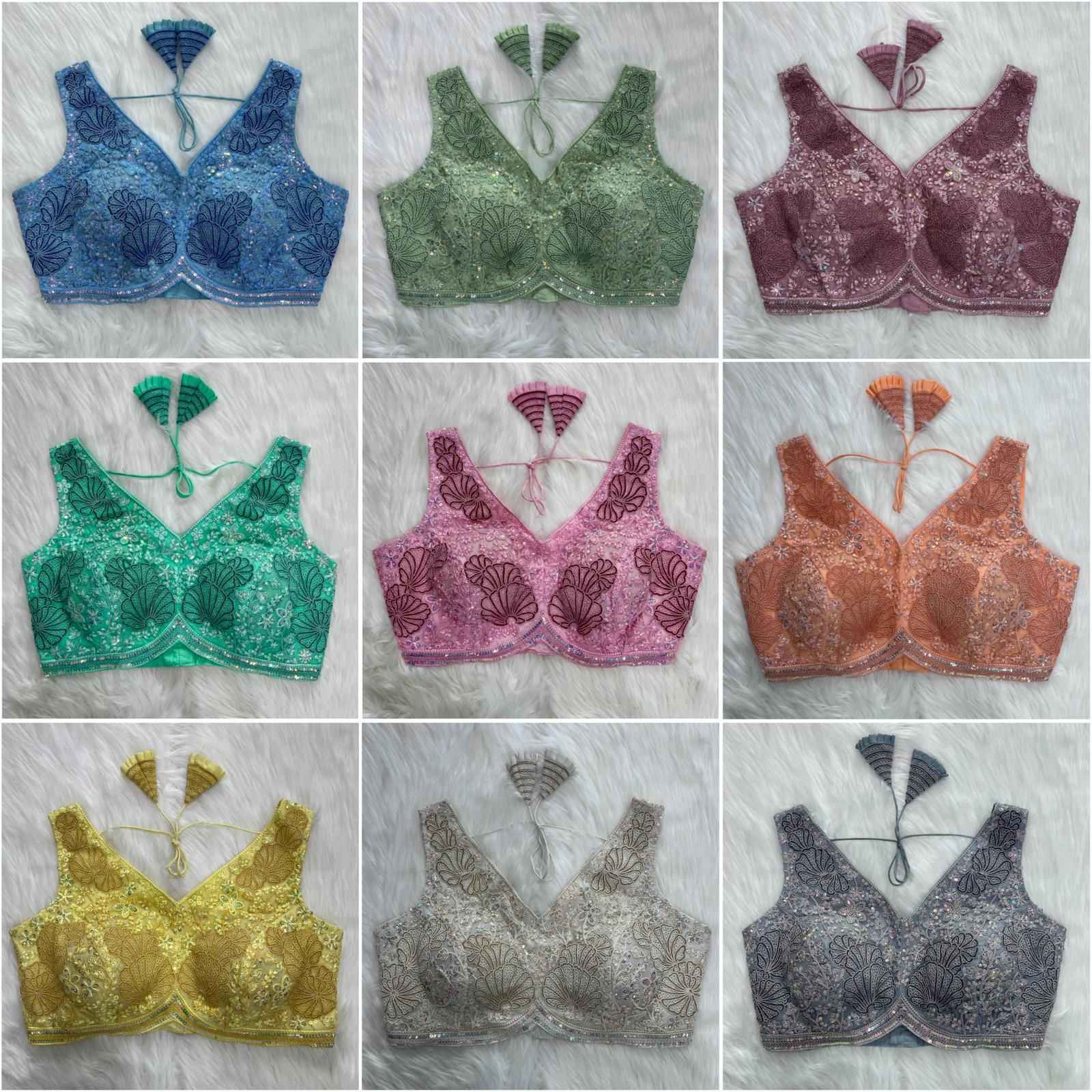 APPLE CUT HEAVY EMBROIDERY PARTYWEAR BLOUSE AT WHOLESALE PRICE