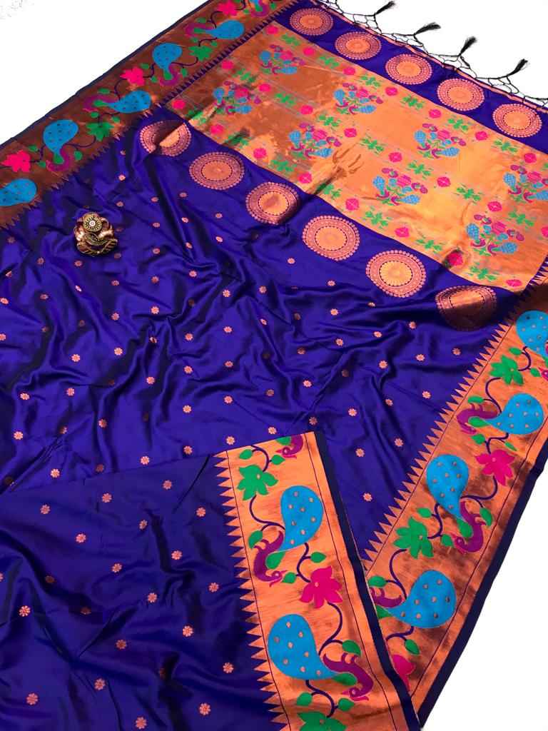 BANARASI LICHI SILK WEAVING PAITHANI SAREE AT WHOLESALE PRICE