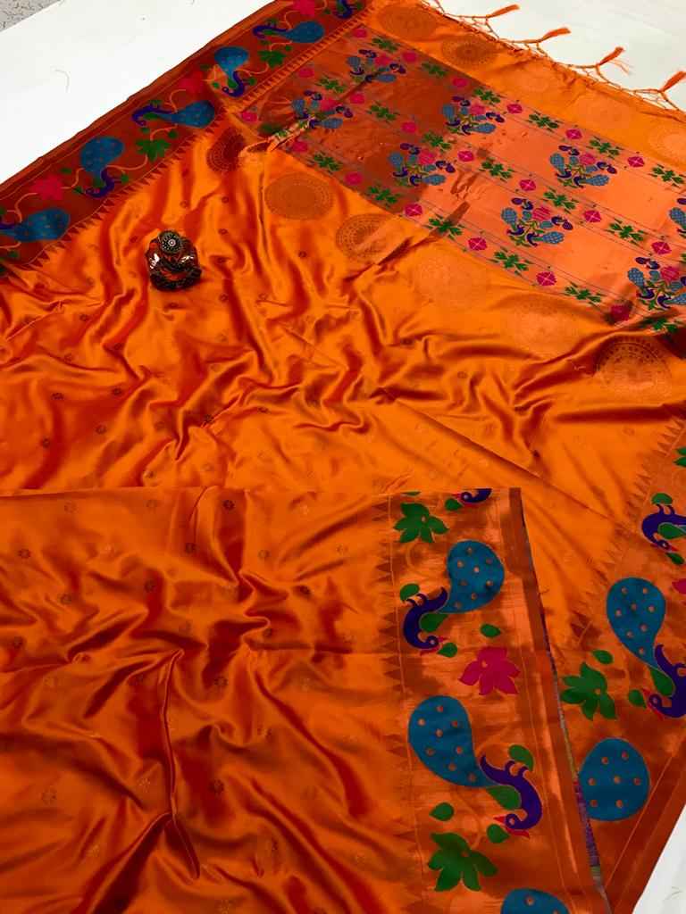 BANARASI LICHI SILK WEAVING PAITHANI SAREE AT WHOLESALE PRICE