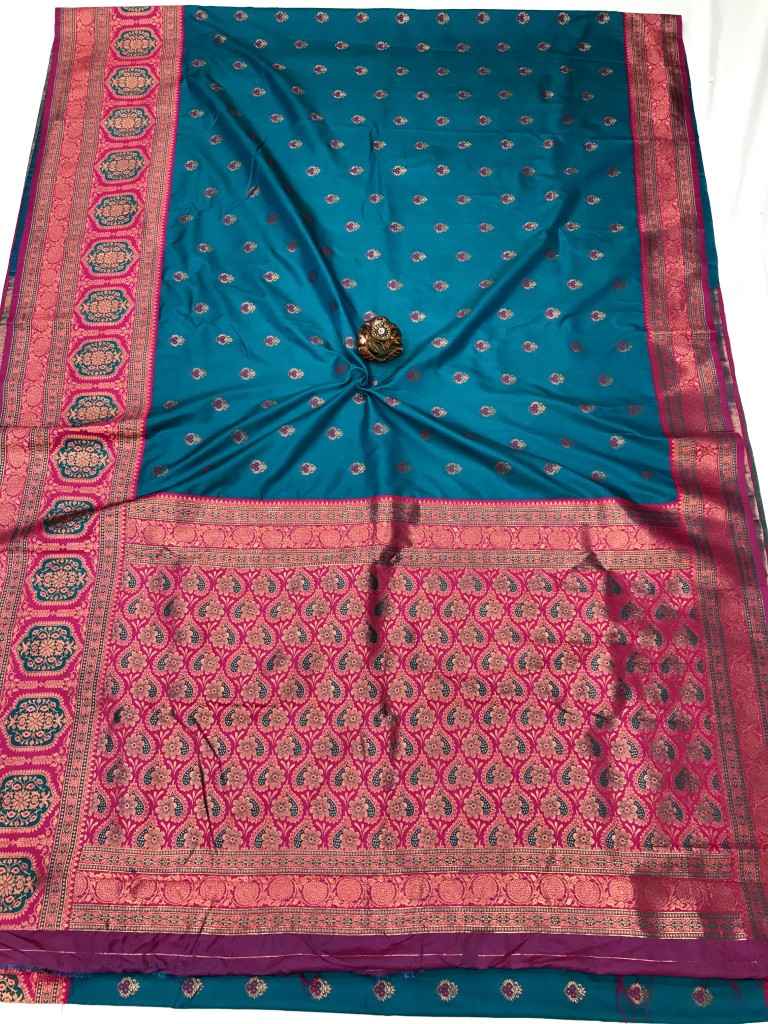 BANARASI SOFT SILK CONTRAST JEQUARD BORDER SAREE AT WHOLESALE PRICE