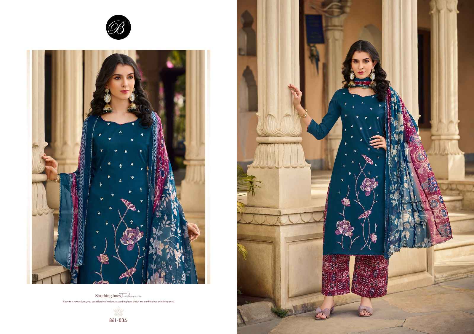 BELLIZA GULKAYRA VOL 2 PURE HEAVY JAM EMBROIDERY WORK DRESS MATERIAL AT WHOLESALE PRICE