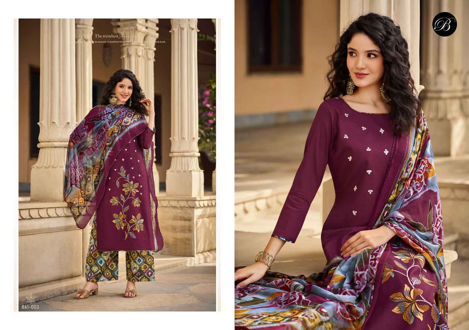 BELLIZA GULKAYRA VOL 2 PURE HEAVY JAM EMBROIDERY WORK DRESS MATERIAL AT WHOLESALE PRICE