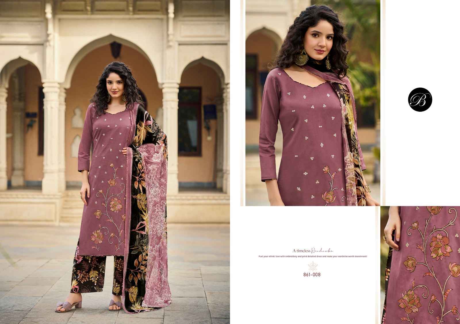 BELLIZA GULKAYRA VOL 2 PURE HEAVY JAM EMBROIDERY WORK DRESS MATERIAL AT WHOLESALE PRICE
