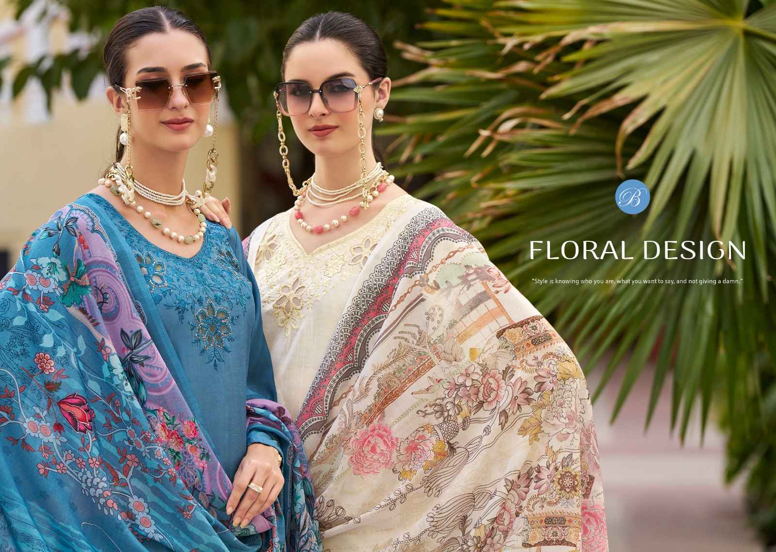 BELLIZA ZARA PURE ROMAN SILK WITH HEAVY EMBROIDERY WORK DRESS MATERIAL AT WHOLESALE PRICE