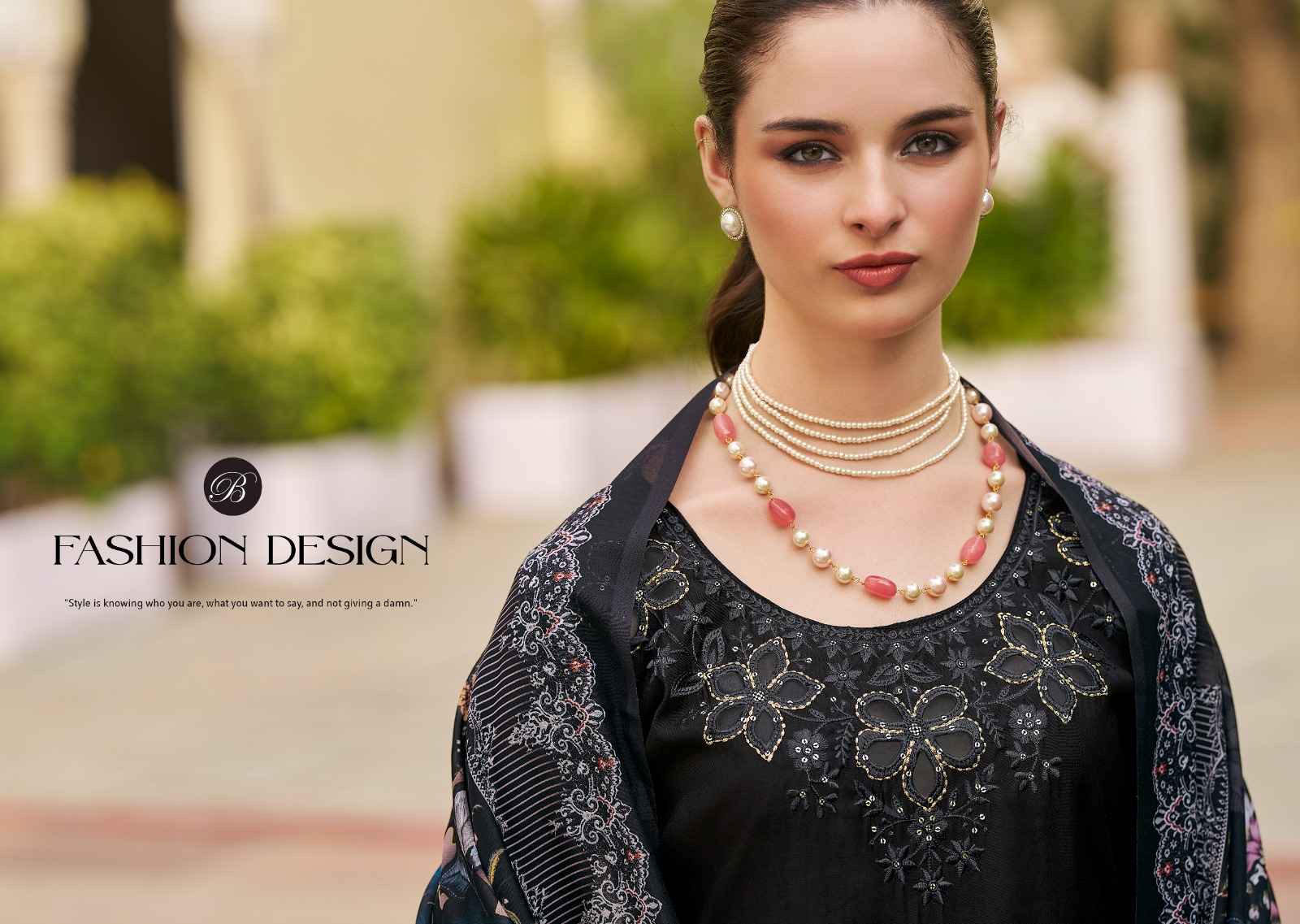 BELLIZA ZARA PURE ROMAN SILK WITH HEAVY EMBROIDERY WORK DRESS MATERIAL AT WHOLESALE PRICE