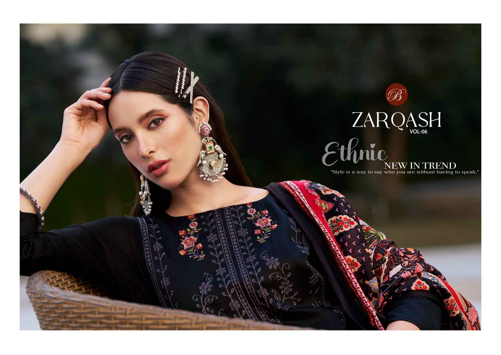 BELLIZA ZARQASH VOL 6 PURE HEAVY JAM COTTON DRESS MATERIAL AT WHOLESALE PRICE