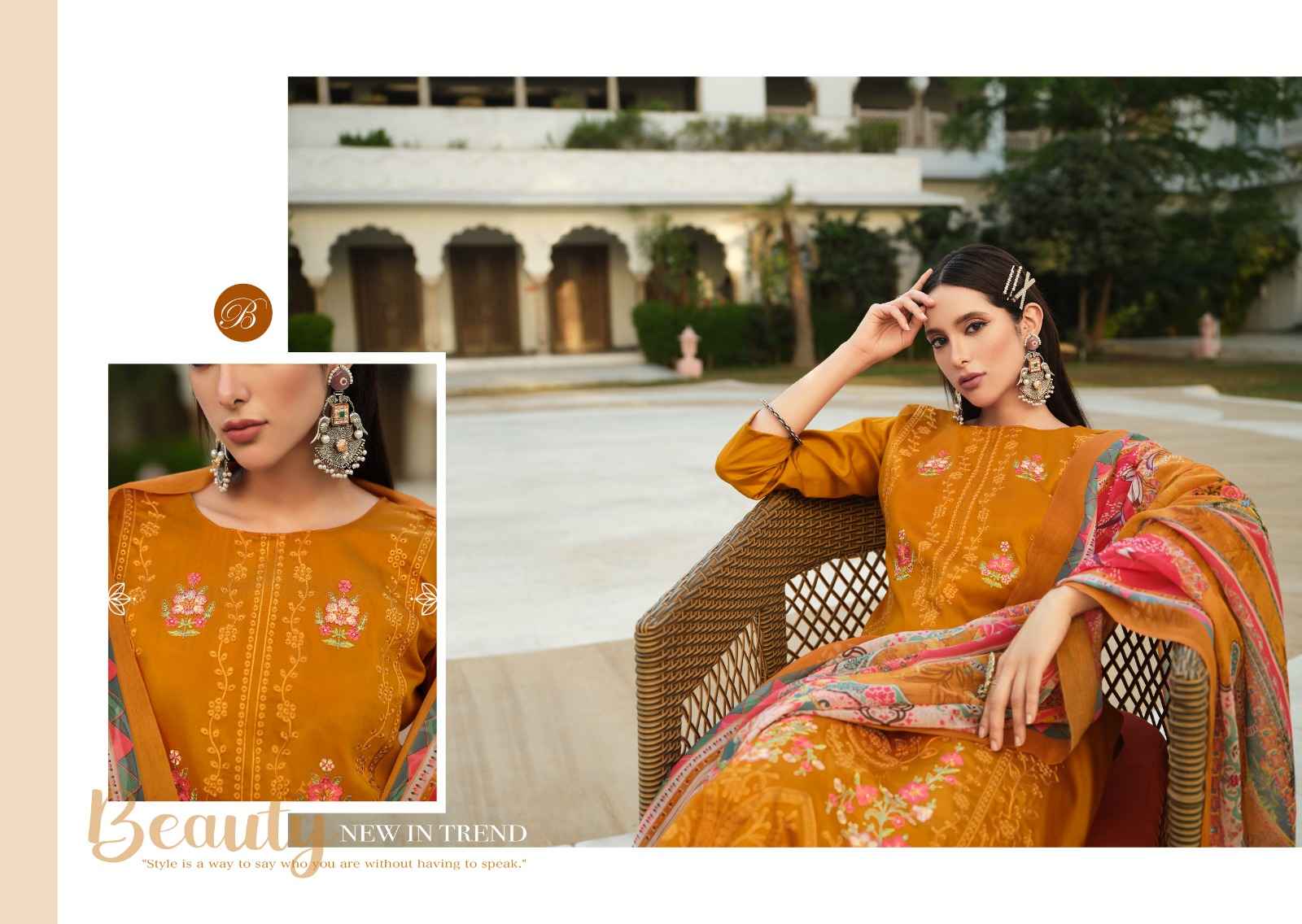 BELLIZA ZARQASH VOL 6 PURE HEAVY JAM COTTON DRESS MATERIAL AT WHOLESALE PRICE
